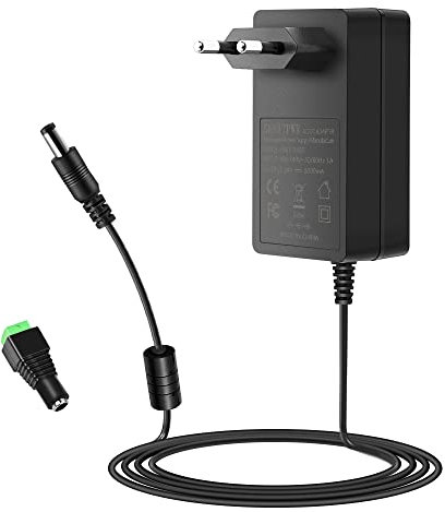 SHNITPWR Bloc d'alimentation 24 V CA/CC 100-240 V à 24 V 2 A universel avec prise UE 5,5 x 2,5 mm pour bande LED, hub USB, routeur WiFi, disque dur externe