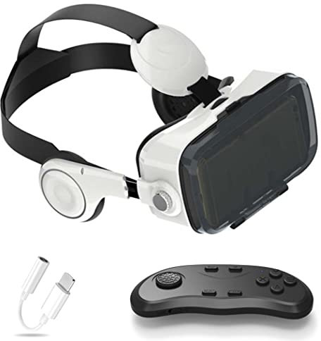 Gafas de Realidad Virtual, 3D VR Gafas con Controlador Bluetooth para Juegos Visión Panorámico VR Glasses para iPhone 13 Pro Max/13 Pro/13/12/11, para Samsung Galaxy S21, Huawei, Xiaomi