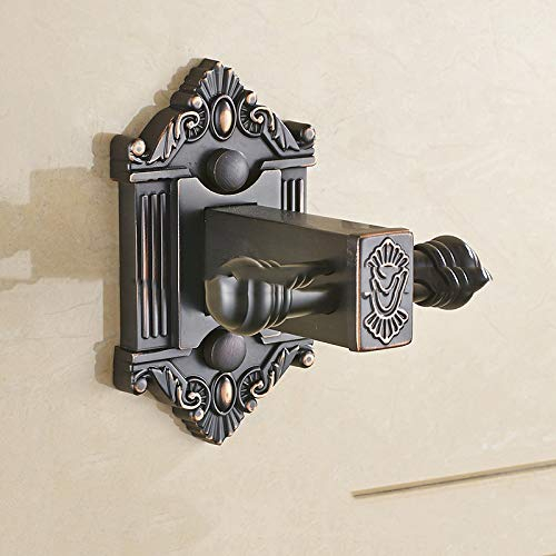 Hensftods Einzelner Doppelwandhaken antikes Messing Kleiderständer Kleiderbügel Tür Kleiderbügel Badezimmer Küche Armaturen Handtuchhalter Schwarz 1