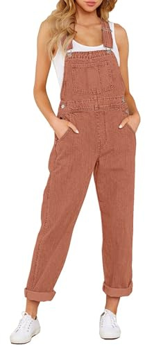 Vetinee Red Jumpsuit Jumpsuits Women Summer Brick Red Size X-Large Fits UK Size 20 - UK Size 22