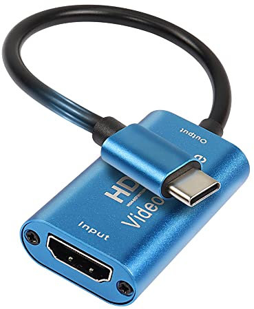 MEIRIYFA Carte de capture de type C, HDMI vers USB C - Carte de capture audio vidéo 4K 1080p 60 fps pour jeux, diffusion en direct, streaming, enseignement en ligne, etc. - 20 cm