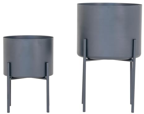 AltoBuy POHYA - Lot de 2 Cache-Pots sur Pieds en Métal Gris