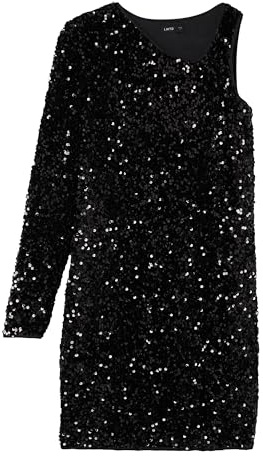 NAME IT Mädchen glamouröses Pailletten Kleid One Shoulder nlfGLAM (140)