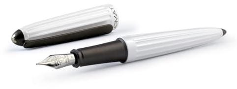 DIPLOMAT Füllhalter Aero weiß, Füllfederhalter, Füller mit Edelstahlfeder Stärke M und Tinten- Konverter