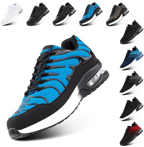 Hitmars Scarpe Running Uomo Donna Scarpe da Corsa Sportive Scarpe da Ginnastica Air Sneaker Palestra Camminata Traspiranti Jogging Fitness Blu EU 42