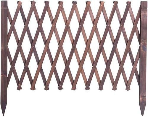 ELzEy Zaun, Holzzaun, Gitter, Dekoration, Teleskop-Leitplanke, für den Außenbereich, Gartenzaun, Haustierzaun (B90 cm)