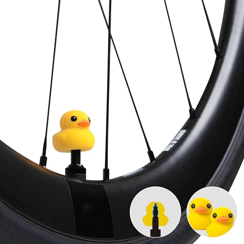 BONE Reifen Charakter, Ventil Schaft Kappe, 2 Stück waschbare Ventilkappen aus Silikon, korrosionsbeständig, universelle Stielabdeckungen für Fahrräder, Autos, Lastwagen, Motorräder und SUVs, Duck