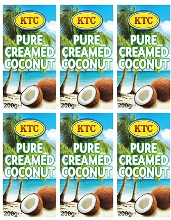Original Creamed Coconut 200g (Pack of 6) | Pure, Vegan & Perfect for Cooking | Rich and Creamy Texture | Made From Fresh Coconuts | No Preservatives, Artificial Colors, or Additives | Vegan-Friendly