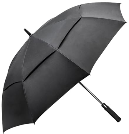 BP SUNNY Parapluie de Golf, 140 cm, Coupe-vent, Protection UV UPF 50+, Ouverture Automatique (Noir)