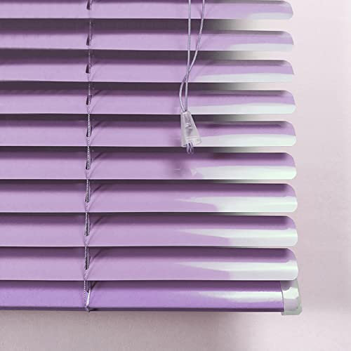 Venezianische Fensterrollos aus Aluminium, 25 mm, für Wohnzimmer/Büro/Badezimmer, Verdunkelung, atmungsaktiv, komplettes Set, 90 x 220 cm (B x H), Violett