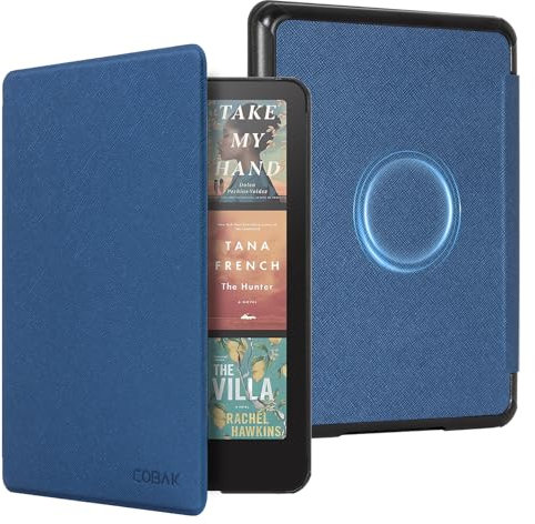 CoBak Magnetic Hülle für 7“ Kindle Paperwhite 12th Gen 2024 und Kindle Colorsoft - Kompatibel mit iPhone MagSafe, für Samsung/Belkin/Anker Wireless Charging Pads, Auto Sleep Wake, Dunkelblau
