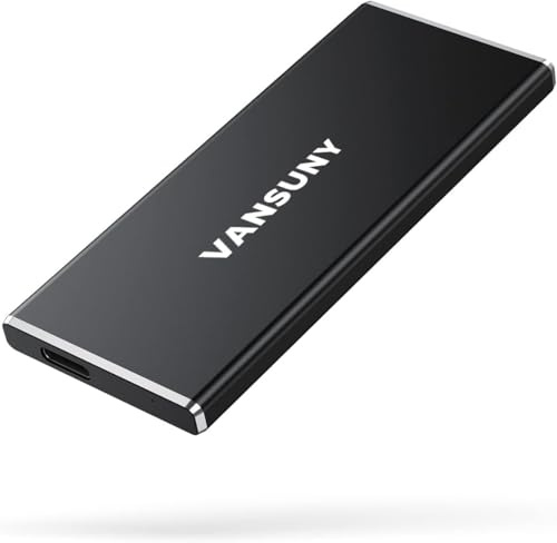 Vansuny Tragbare externe SSD, 2 TB, USB 3.1 Gen2 bis zu 500 MB/s Solid-State-Laufwerk, Metall USB C Mini tragbare externe Festplatte für PC, Laptop, Handys und mehr