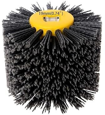 Alambre Abrasivo para Pulido, Rueda de pulido de tambor de alambre abrasivo de nailon, 1 unidad Uso apto para metalurgia de madera, cabezal de cepillo redondo, pulido y pulido, 120x100x20mm(320Grit)