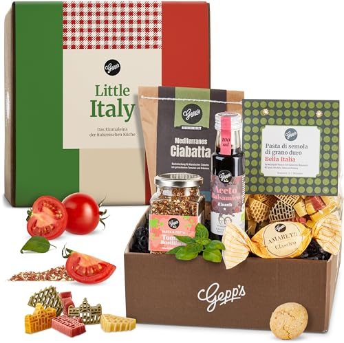 Gepp’s Feinkost Little Italy Geschenkbox I Geschenkkorb mit Pasta | Gefüllt mit hausgemachter Pasta I Feinste italienische Spezialitäten I Geschenk-Idee für Männer und Frauen