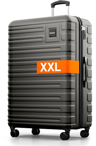 Travely Valise Taille XXL, 87 cm, Volume intérieur 150 L, Valise à Coque Rigide très Robuste avec roulettes Souples et Serrure TSA, Valises, Valises à roulettes