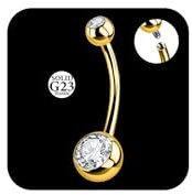 AceFun Bauchnabelpiercing Silber,6mm 8mm 10mm 12mm 14mm Bauchnabelpiercing Titan Chirurgenstahl für Frauen 1 Stück 14G Solid Piercing Titan Bauchnabel piercing Barbell Bijoux Ringe für Body Piercing