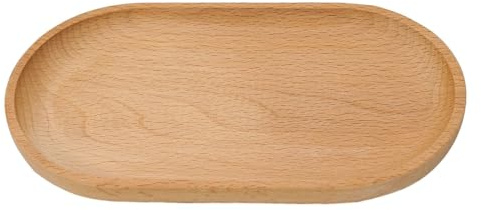 Artisan Assiette ronde en bois pour servir des collations et des desserts l'après-midi (18 x 10 cm)