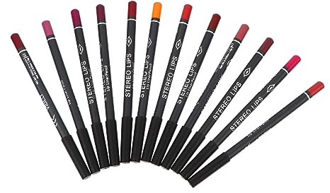 LOORGVEL Crayon Contour Des Lèvres Imperméable Et Mat 12 Pièces, Taille Standard, Pour Maquillage Solide, Femmes, Usage Quotidien, Fourniture De Maquillage Multifonctionnel