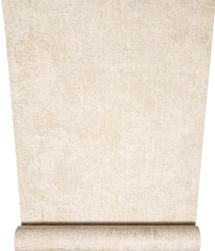 SOPHIE LAURENCE Plain Cream Gold Wallpaper Metallic Textured Beige Heavy Weight Paste The Wall (Full Roll 10M)