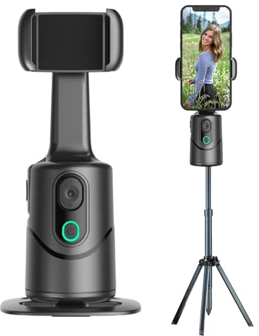 Stabilisateur de téléphone Mobile avec de l'IA et Rotation à 360 ° | Gimbal Smartphone à 3 Axes pour Les enregistrements vidéo, vlogging, Streaming en Direct | Idéal pour Les événements