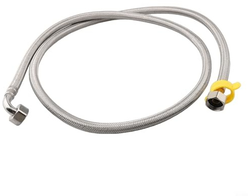Flexible Elbow Pipe Connectors Hose for Plumbing Bathrooms and Kitchens Featuring Stainless Steel Construction Suitable for High Temperature Environments (1.5 m)