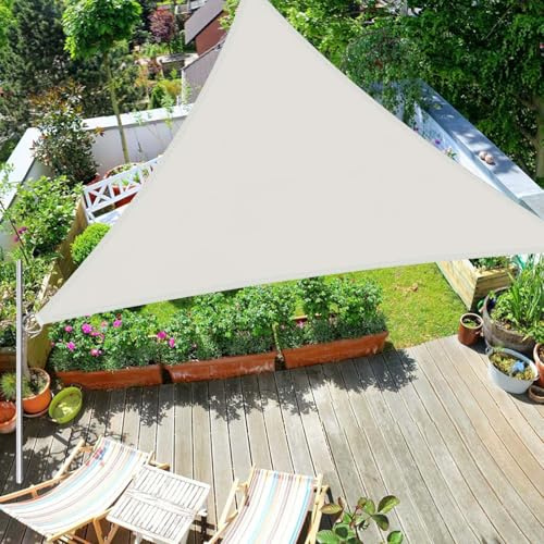 Tenda parasole triangolare, 3 x 3 m, impermeabile, per patio, terrazza e prato, blocco UV al 95%, resistente, soluzione ombreggiante per esterni per rilassarsi in giardino