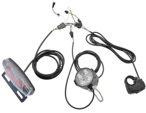 Fanale anteriore e posteriore per bicicletta, con indicatori di direzione, kit per clacson, interruttore elettrico anteriore e posteriore, 24-48 V