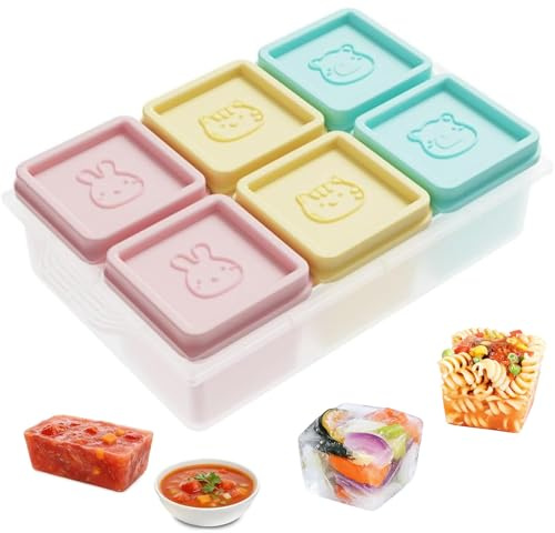 Bandeja congeladora de silicona con tapa,Cubos de souper sin BPA,1 taza,Fondo retráctil,Contenedor de congelación para alimentos, apilable, Super Cube para congelar sopa, caldo, salsa,helado