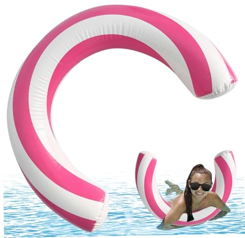 Poolschwimmer, gebogen, aufblasbare Poolschwimmer, tragbar und leicht, Nudel-Schwimmschwimmer, niedliches Zubehör für Schwimmen, Strand, Ozean, See, Party, Blau, Gartendekoration (Pink)