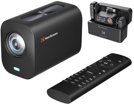 NearStream VM20 Cámara Streaming 4K & Micrófono Lavalier Inalámbrico AWM28T – Cámara HD con Entrada Mic Externo para Youtube, Entrevistas, Podcasts, Streaming en Directo y Creación de Contenidos