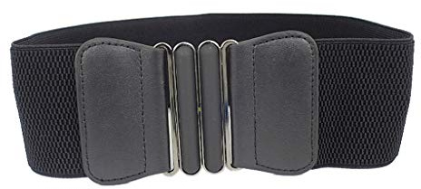 Xiang Ru 7.5CM Breite,Elastizität Damen Fashion Breite Kleid Gürtel,Taillengürtel Hüftgurt Bindegürtel Wickelgürtel Schwarz