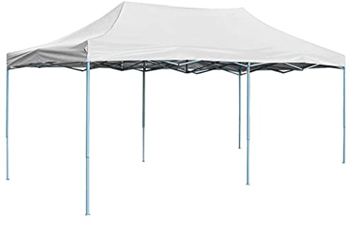 vidaXL Profi Partyzelt Faltbar Wasserbeständig Pavillon Festzelt Gartenpavillon Bierzelt Faltpavillon Faltzelt Gartenzelt Garten 3x6m Stahl Weiß