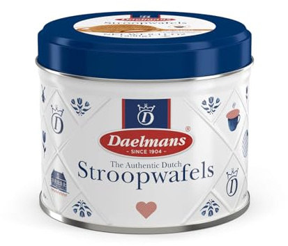 Daelmans Stroopwafels Geschenk-Dose, 8 Niederländische Karamellwaffeln (230 g), Klassischer Kaffee-Snack