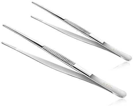 XPEX Confezione da 2 Pinze da Cucina Professionali in Acciaio Inossidabile - 20 cm e 30 cm per Chef, Barbecue e Altro