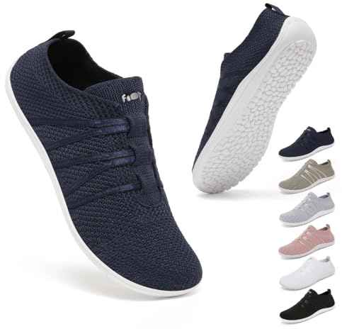 Geweo Unisex Barfota Skor Dam Herr Minimalistiska Traillöparskor Träningsskor Löparskor Barfotaskor Slip On Sneakers Zero Drop Soles Blå 39EU