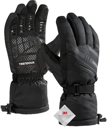 TRENDOUX Winter Gloves for Women Men Womens Gloves Thick Glove for Adults Small Hand Teen Youth Ladies Woman Dress for Work Outdoor Sports Cycling Snowboard Snowmobile Bike Hunting - Black S