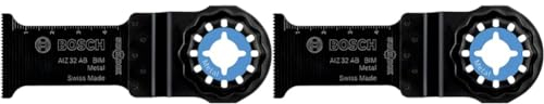 Bosch Professional 1x Starlock BIM Tauchsägeblatt AIZ 32 AB Metal (für Nichteisenmetall, Aluminium, Stein, Gipskarton, 32 x 50 mm, Zubehör für Starlock Multifunktionswerkzeug) (Packung mit 2)