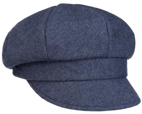 Gebeana Uni Merino Ballonmütze Schirmmütze Schildmütze Newsboy Cap Damen - Made in Germany mit Futter, Schirm Winter Herbst-Winter