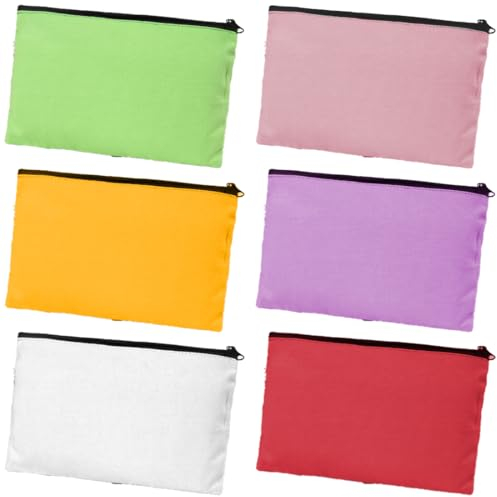 ZKHSEOU 6-Pack bunter Stoff Federmäppchen, Schmuck Verpackung Tasche, Reise Make-up Tasche, Federmäppchen, kleine Make-up Tasche, Toilettenartikel Tasche, Dokument Tasche, 20x12 cm