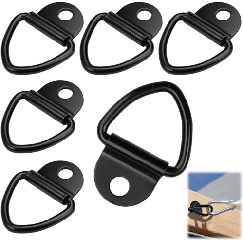 6 Pezzi V Anelli di Ancoraggio, Anelli di Fissaggio Ganci Carico 400kg, Anelli Ancoraggio per Furgone, Anelli di Fissaggio in Acciaio, Anello Ancoraggio per Rimorchio, Camion, Carico Barca Fissaggio