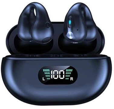 PRENDELUZ Écouteurs Noirs à Conduction osseuse, Oreille Ouverte, Bluetooth
