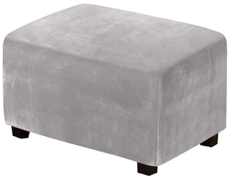 HHONGWYT Velluto Copri Pouf Rettangolare Elasticizzato Grande/Medie/Piccolo Fodera per Pouf Contenitore Rettangolare Copertura Pouf Fodere Copri Sgabello Fodera Poggiapiedi Copri,#5,60x45x40cmS