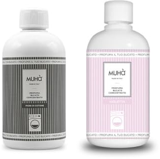 Lot de deux parfums concentrés pour lessive, parfum intense et durable, 400 ml – fleurs de coton + violette, total 800 ml, fraîcheur longue durée