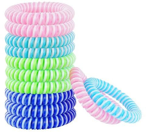 ORUZA Mosquito Repellent Bracelet 12 Pack, Mosquito Bands Waterproof Deet Free Mosquito Insect Repellent Wristbands 250 Hours of Protection for Adults and Kids