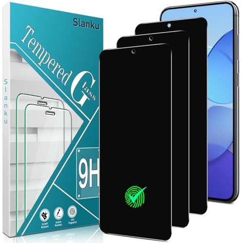 Slanku 3 Piezas Privacidad Protector de Pantalla para Samsung Galaxy S23, S22, Antiespía, Sin Arañazos, Dureza 9H, Sin Burbujas | Protector de pantalla de cristal antiespía, dureza 9H, HD, antiarañazos