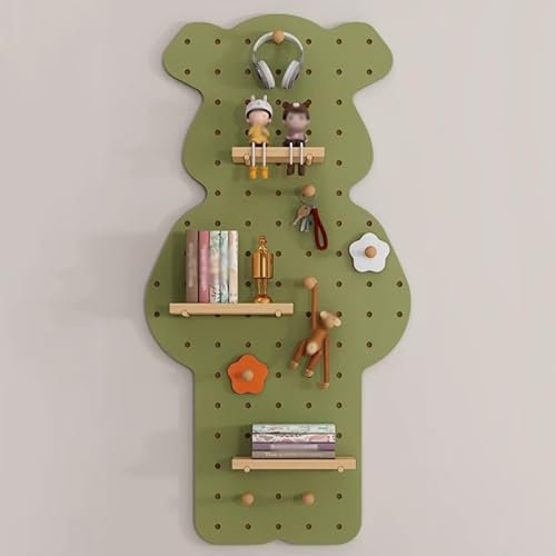 SCBTGKLN Pegboard, Atelier Garage, Panneau Porte Outils, Panneau Mural Outils, Rangement Mural Bureau, Panneau Perforé en Bois, Kits de Panneaux Perforés for Affichage Mural(Green)