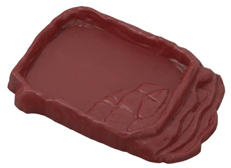 Sirseon Bearded Dragon Water Bowl - Bearded Dragon Water Dish with Anti-Slip Imitation Rock Ladders,Reptile Bathing Pool, Aquarium Ornament, Tortoise Habitat Accessories for Indoor Outdoor