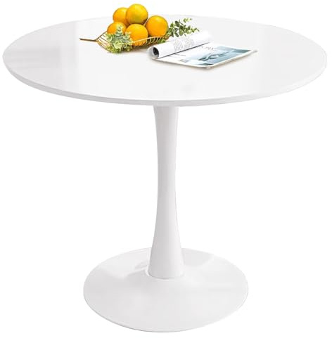 80 cm matbord, runt köksbord för hemmakontor kafé bistrobord, soffbord, vitt