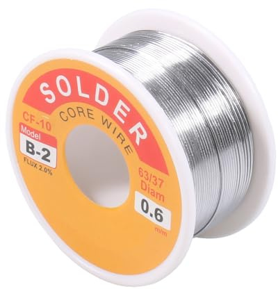 Tueascallk 63/37 Tin-Lead Rosin Core Solder Wire for Electrical Soldering, Flux Content 2%, 0.6mm, 100g(Net 80g)