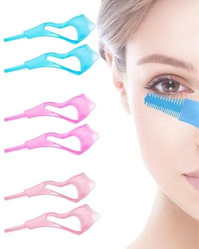 KEMUZ 6 Piezas Aplicador Guía 3 en 1 para Máscara de Pestañas Superior e Inferior con Peine de Pestañas, Maquillaje Herramienta de pestañas Aplicador, Herramienta de Maquillaje Cosmético